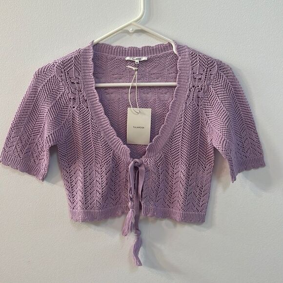 Tularosa Tops - Revolve Tularose crotchet lilac crop top